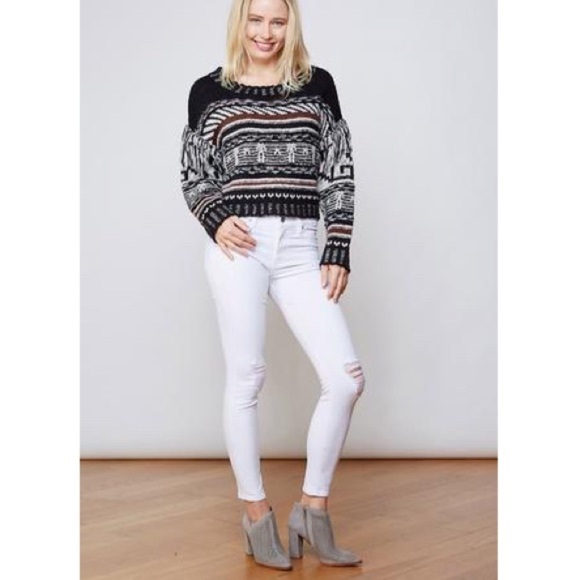 nwt // cliché fringe textured cotton blend sweater - Picture 12 of 12